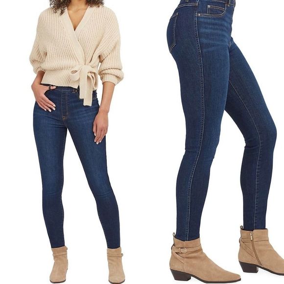 SPANX ankle skinny jeans in Midnight Shade sz M Jean-ish - Picture 1 of 7